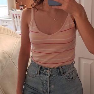 Striped crop top tank